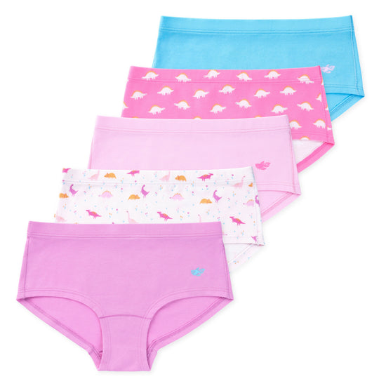 Annika Girls Boyshorts (5-Pack) - Dino Daisy Annika Girls Boyshorts (5-Pack) - Dino Daisy