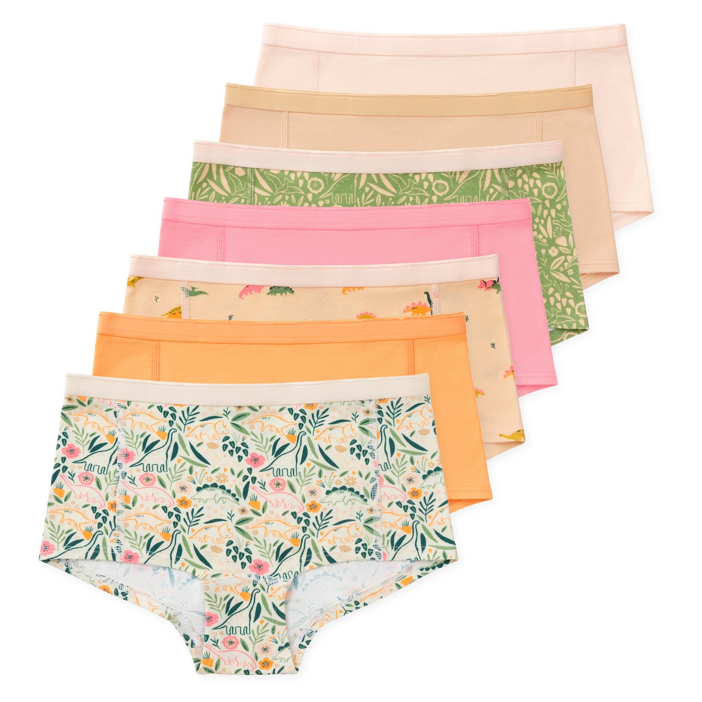 Jamie Tween Girls Performance Boyshorts (7-Pack) - Lovelysaurus