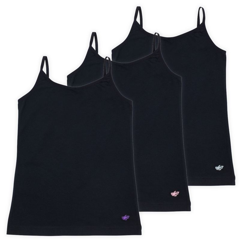 Emma Girls Camisoles (3-Pack) - Black