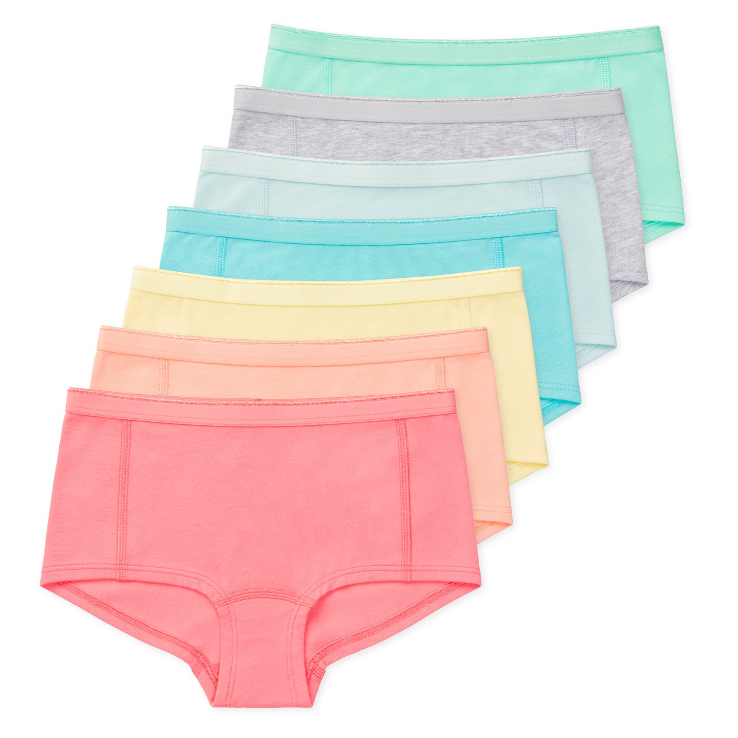 Jamie Girls Performance Boyshorts (7-Pack) - Sorbet