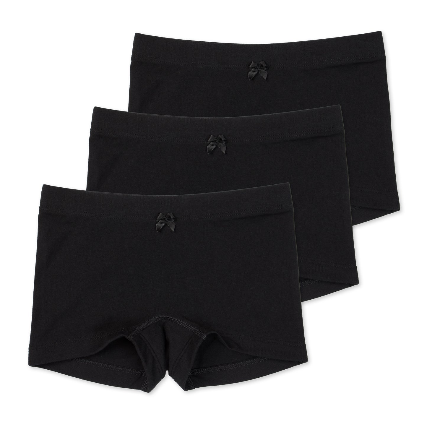 Three-pack girls black shorties.