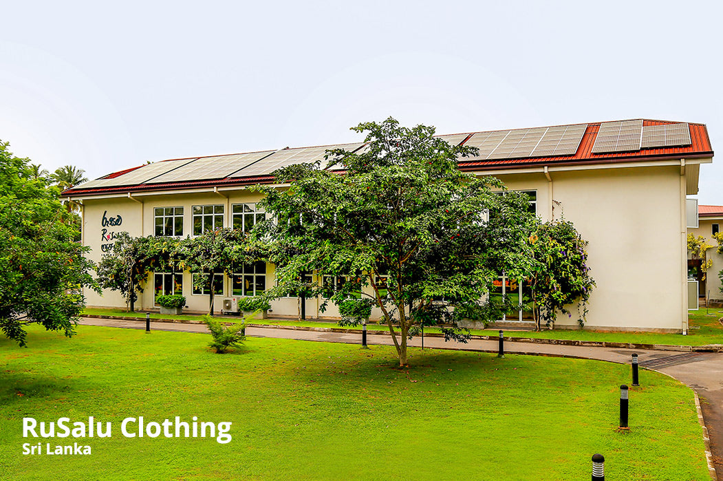 clothing factory building with trees