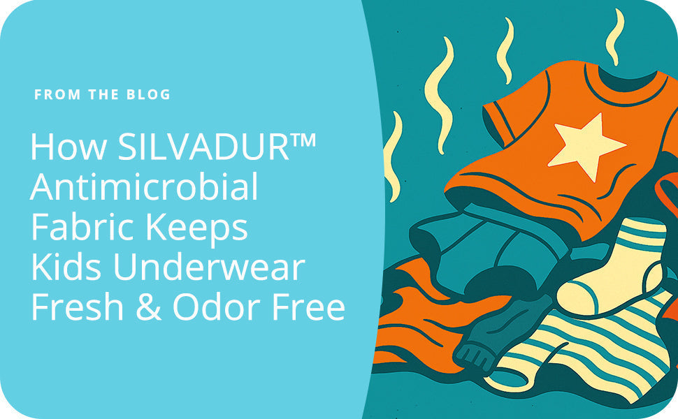 pile of stinky kids clothes and underwear with silvadur blog title
