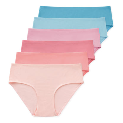 Annie Tween Girls Bamboo Briefs (6-Pack) - Clay Rose