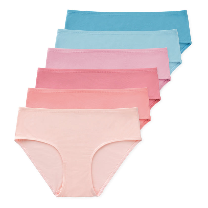 Annie Tween Girls Bamboo Briefs (6-Pack) - Clay Rose