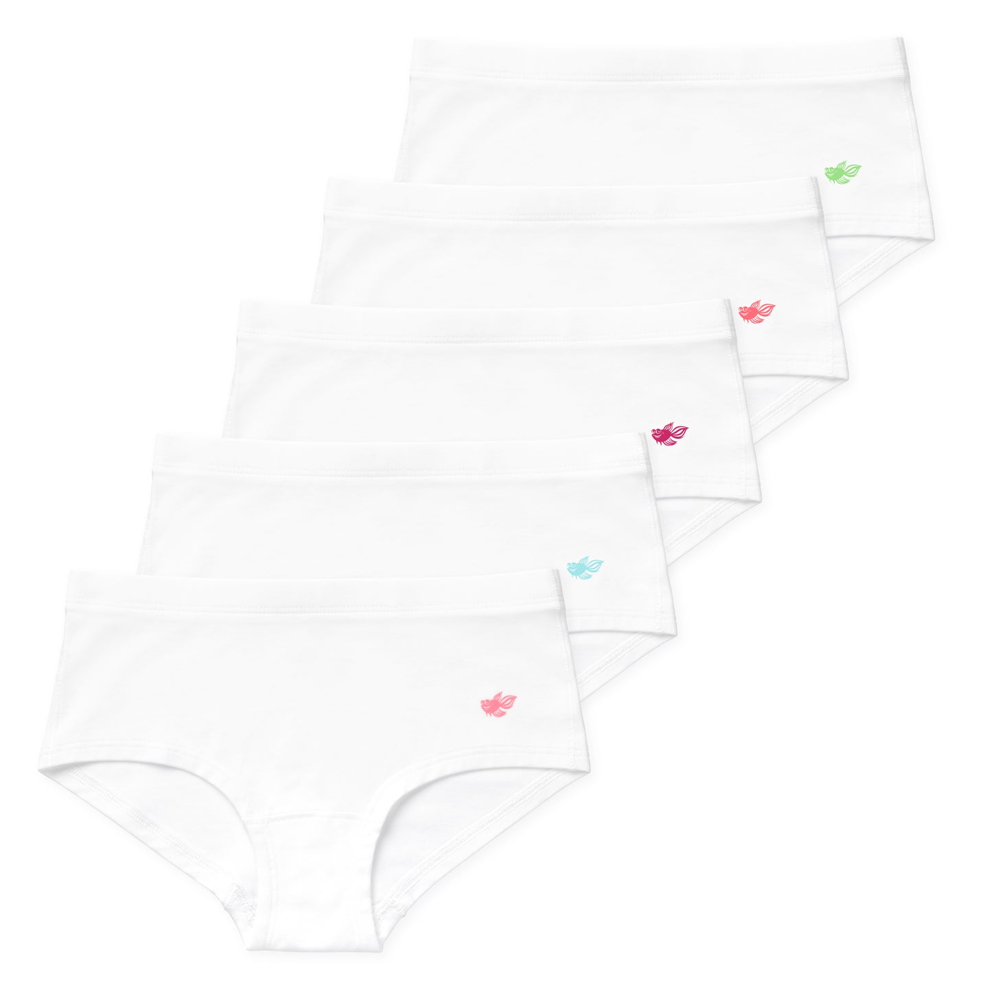 Annika Girls Boyshorts (5-Pack) - White