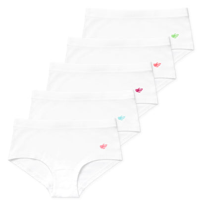Annika Girls Boyshorts (5-Pack) - White