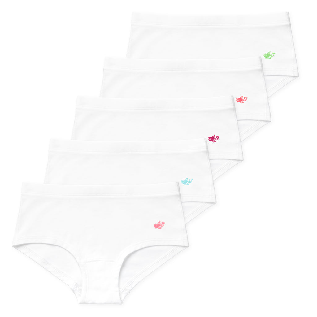 Annika Girls Boyshorts (5-Pack) - White