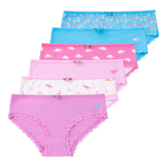 Ava Girls Bikini Underwear (6-Pack) - Dino Daisy