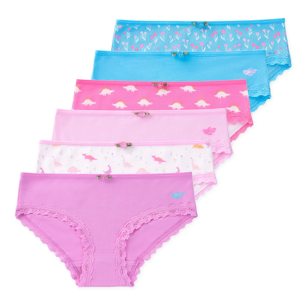Ava Girls Bikini Underwear (6-Pack) - Dino Daisy