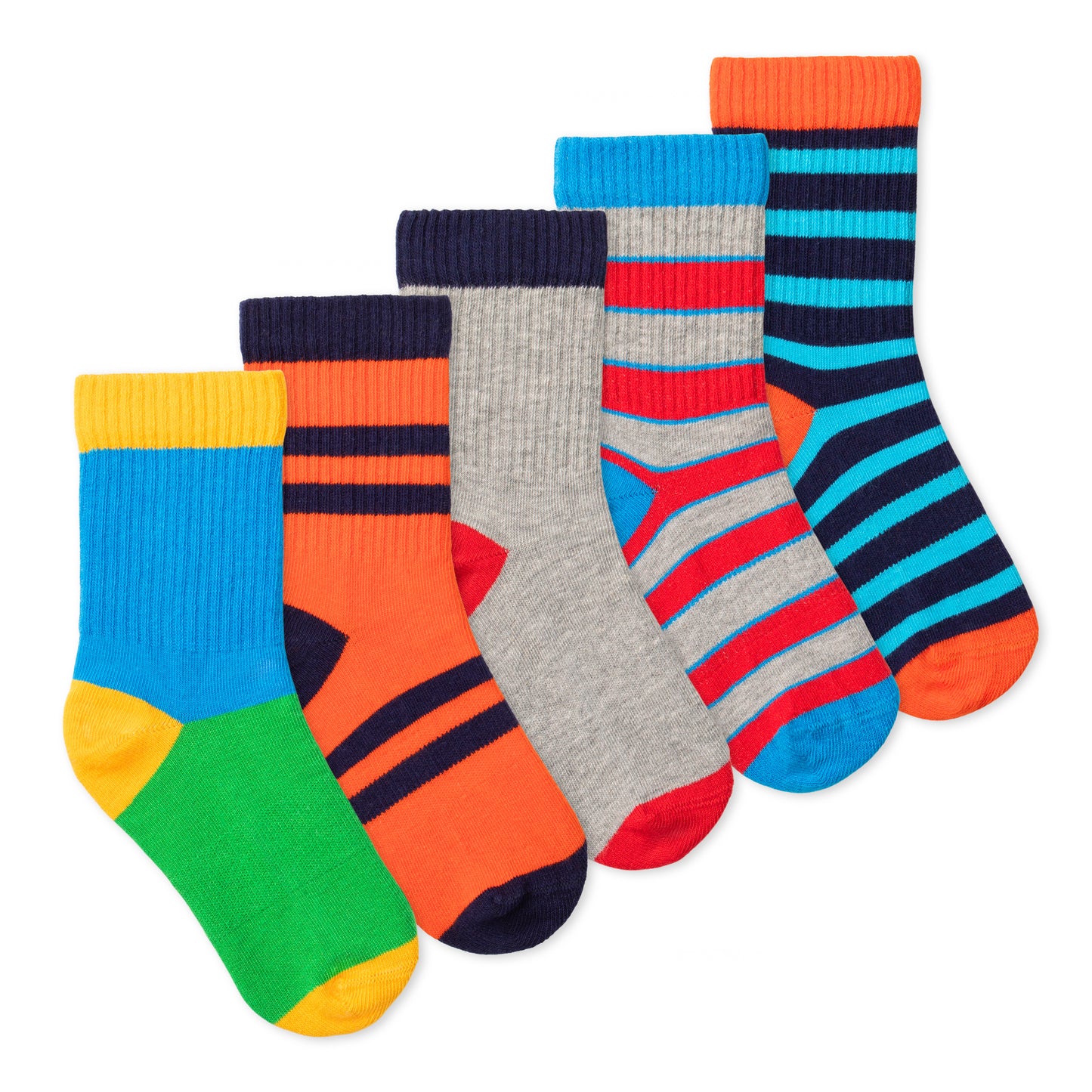Casey Kids Crew Socks (5-Pack) - High Tide
