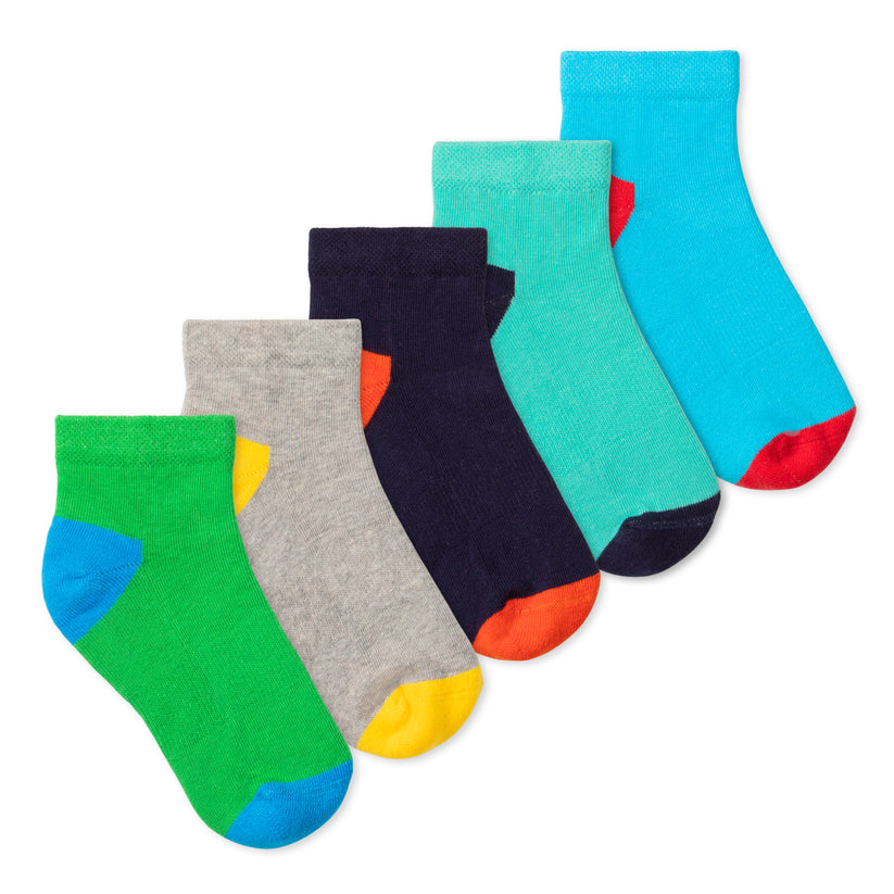 Charlie Kids Ankle Socks (5-Pack) - Coral Reef