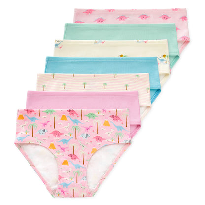 Gracie Girls Organic Cotton Briefs (7-Pack) - Aloha Dino