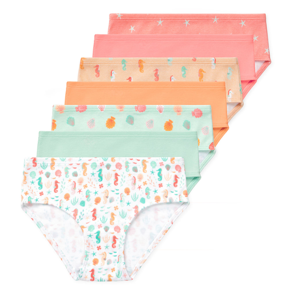 Gracie Girls Organic Cotton Briefs - Seahorse