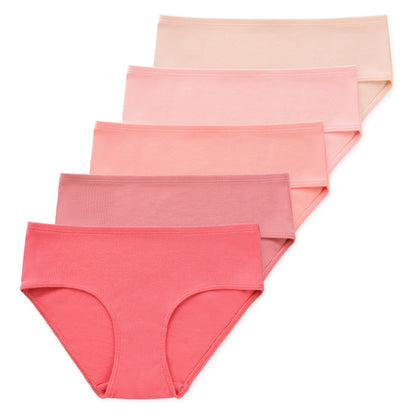 Gracie Tween Girls Organic Cotton Briefs (5-Pack) - Blushstone