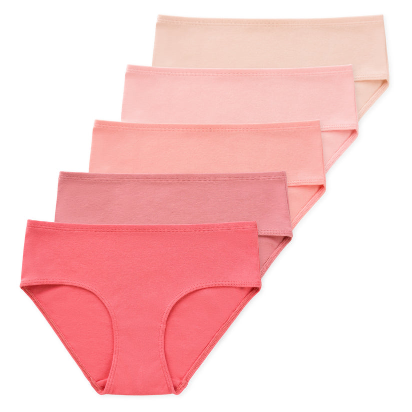 Gracie Tween Girls Organic Cotton Briefs (5-Pack) - Blushstone