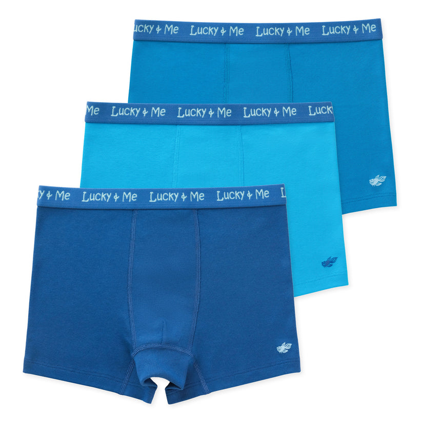 Grayson Youth Boys Organic Cotton Boxer Briefs (3-Pack) - Bluebird
