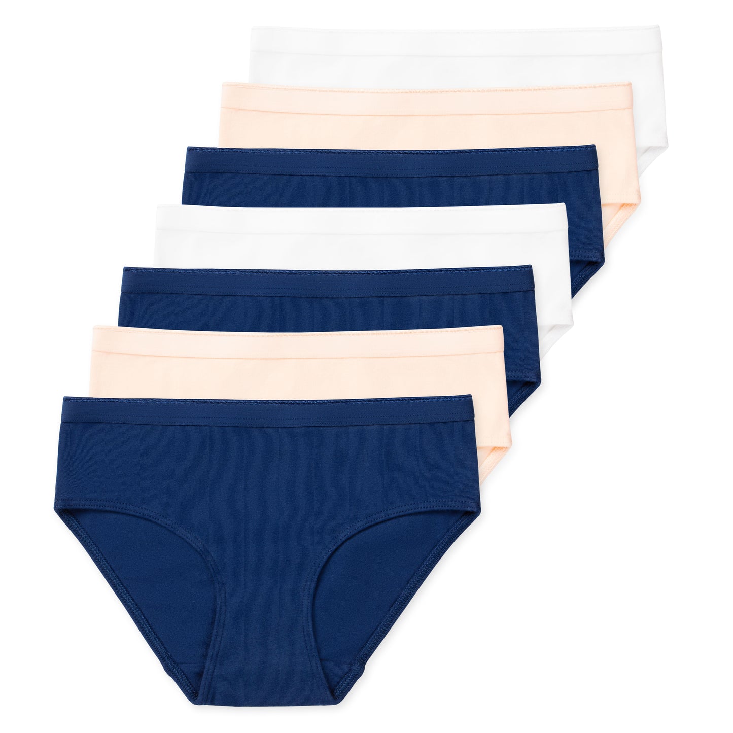 Jamie Girls Performance Briefs (7-pack) - Navy Blush