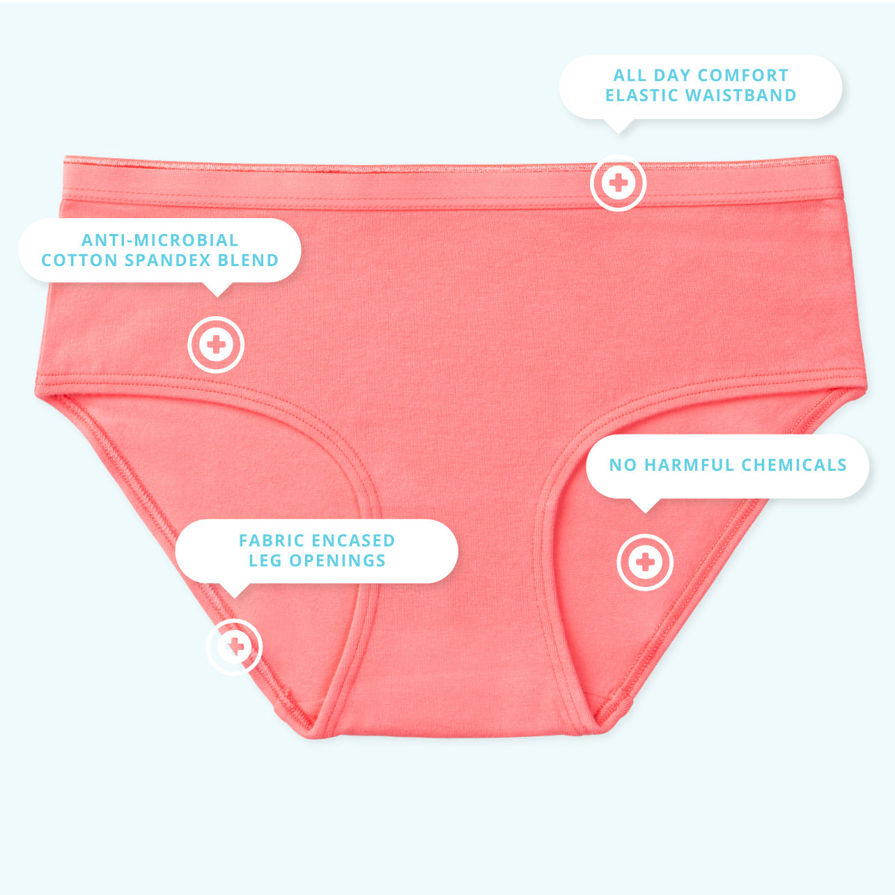 Jamie Tween Girls Briefs - Infographic