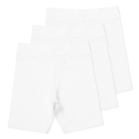 Kylie Girls Organic Cotton Bike Shorts (3-Pack) - White