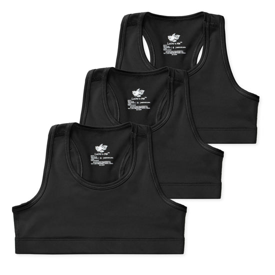 Layla Girls Racerback Cropped Tank (3-Pack)