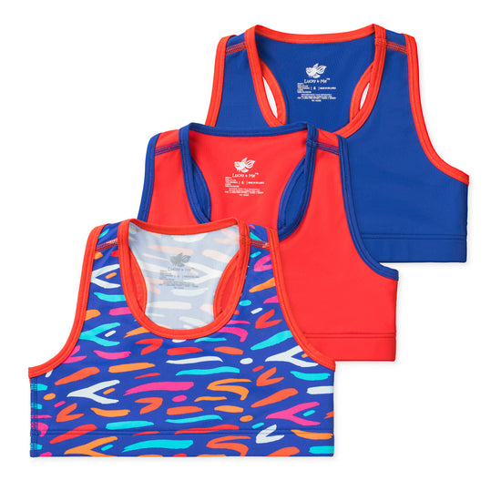 Layla Girls Racerback Cropped Tank (3-Pack)