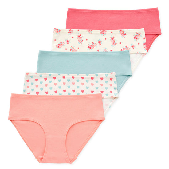 Gracie Tween Girls Organic Cotton Briefs (5-Pack) - Cottage Rose
