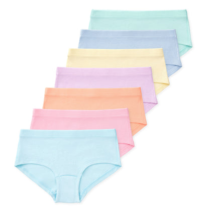 Maddie Girls Organic Cotton Boyshorts (7-Pack) - Rainbow Mist