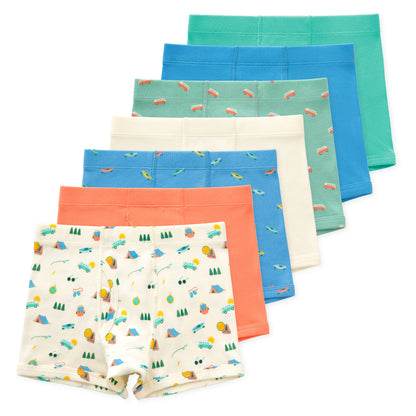 Nolan Boys Organic Cotton Boxer Briefs (7-Pack) - Happy Camper