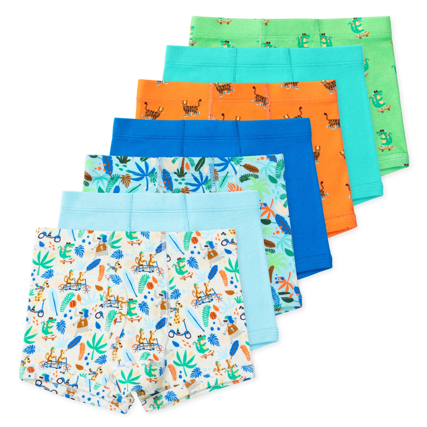 Nolan Boys Organic Cotton Boxer Briefs (7-Pack) - Safari