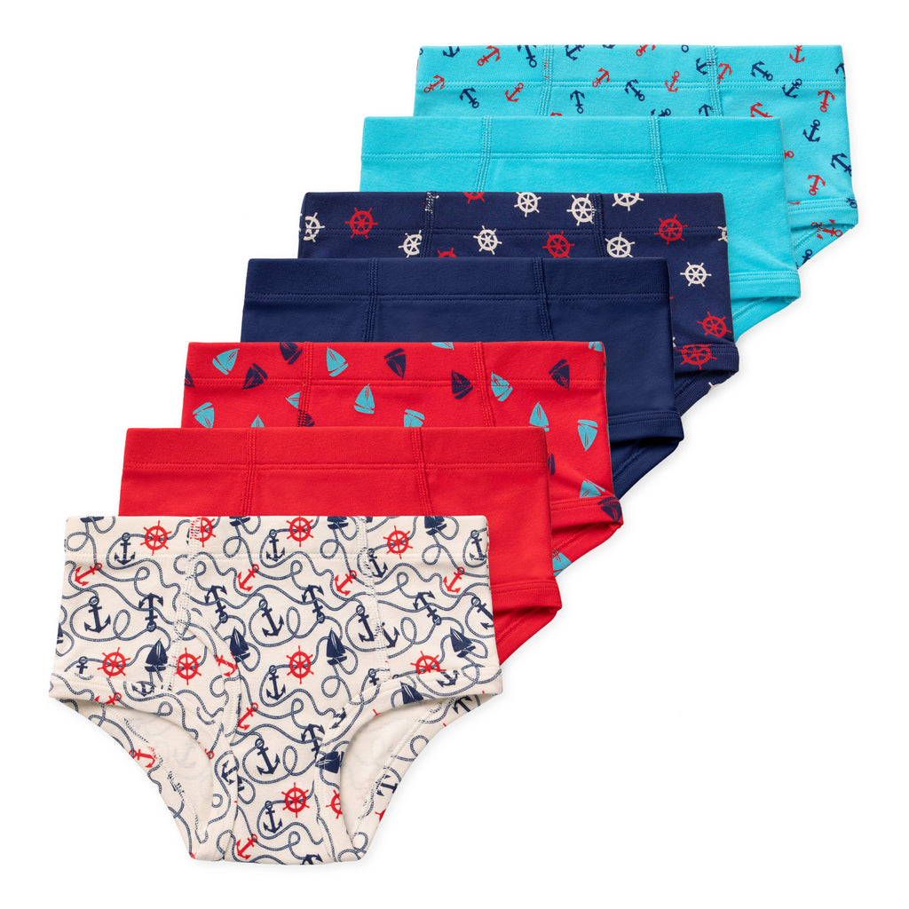 Nolan Boys Organic Cotton Briefs (7-Pack) - Coastal