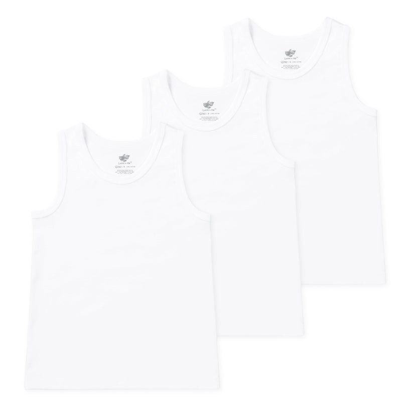 Nolan Boys Organic Cotton Tanks (3-Pack) - White