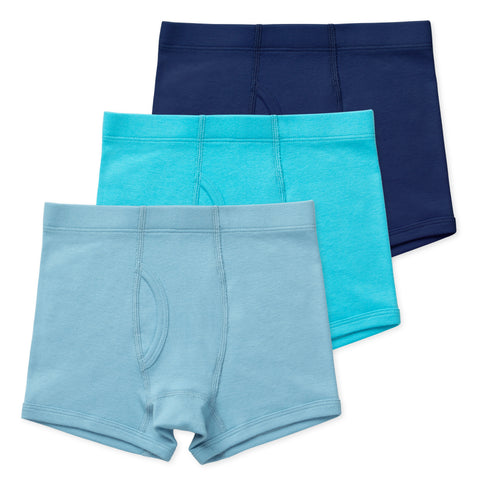 Nolan Youth Boys Organic Cotton Boxer Briefs (3-Pack) - True Blue