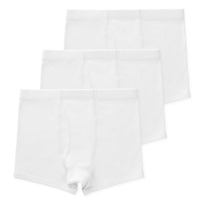 Nolan Youth Boys Organic Cotton Boxer Briefs (3-Pack) - White