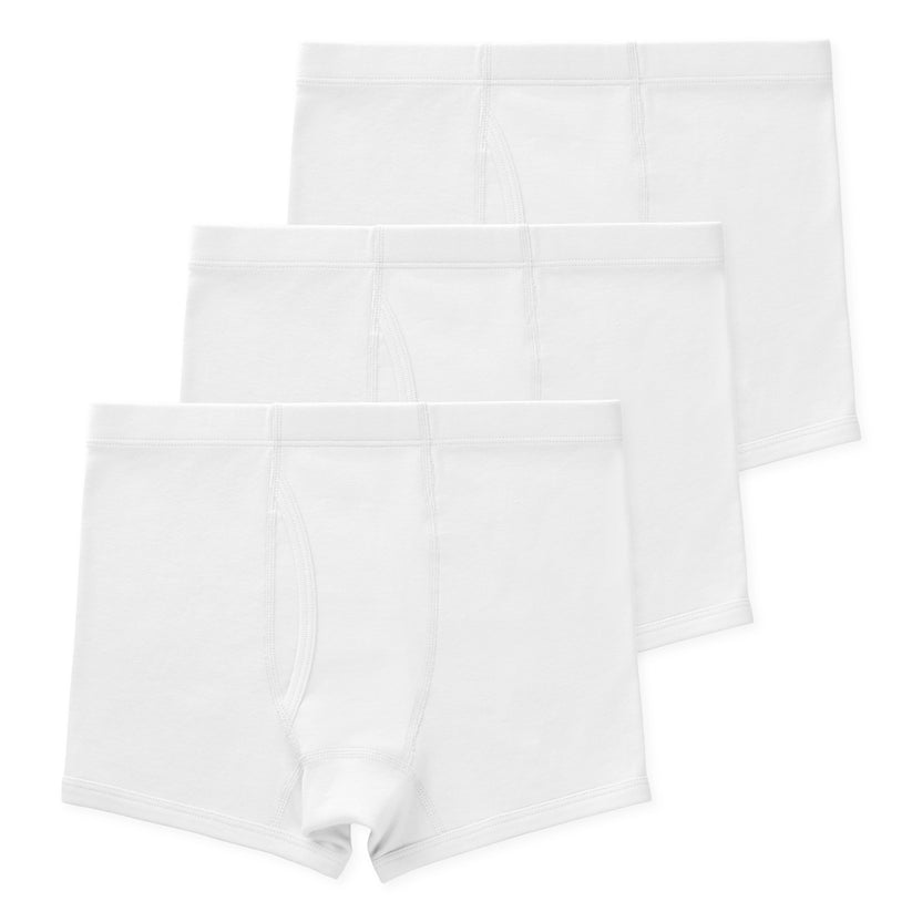 Nolan Youth Boys Organic Cotton Boxer Briefs (3-Pack) - White