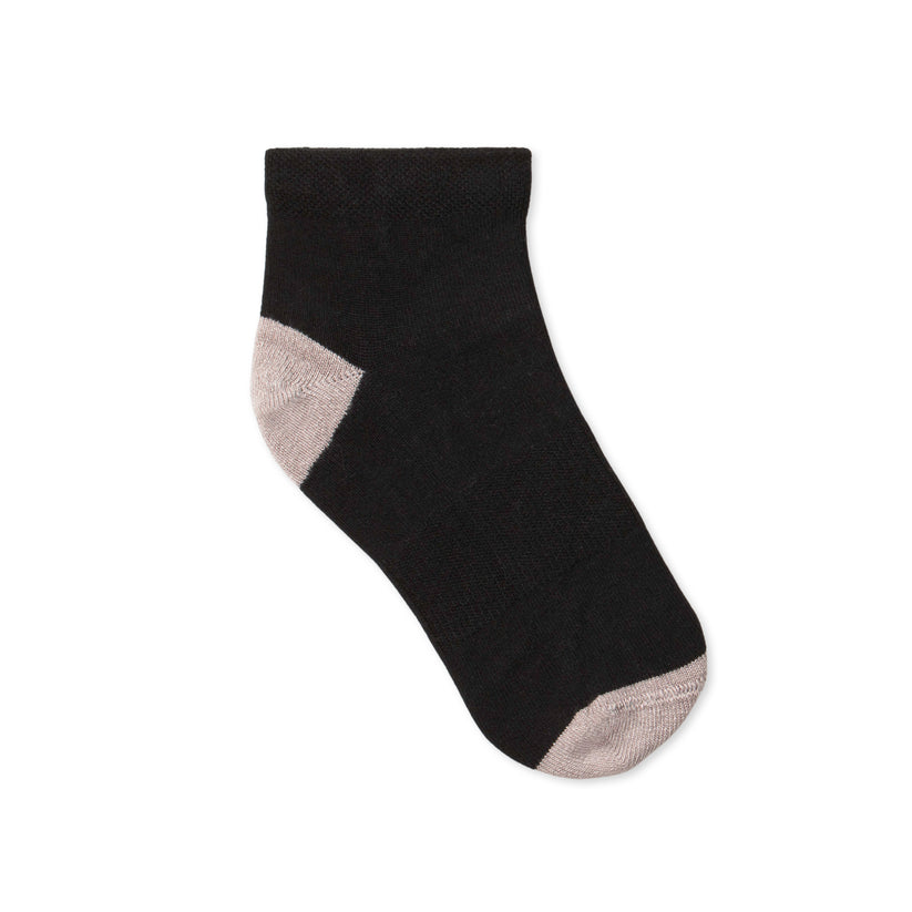 Peyton Kids Ankle Socks - Black Grey