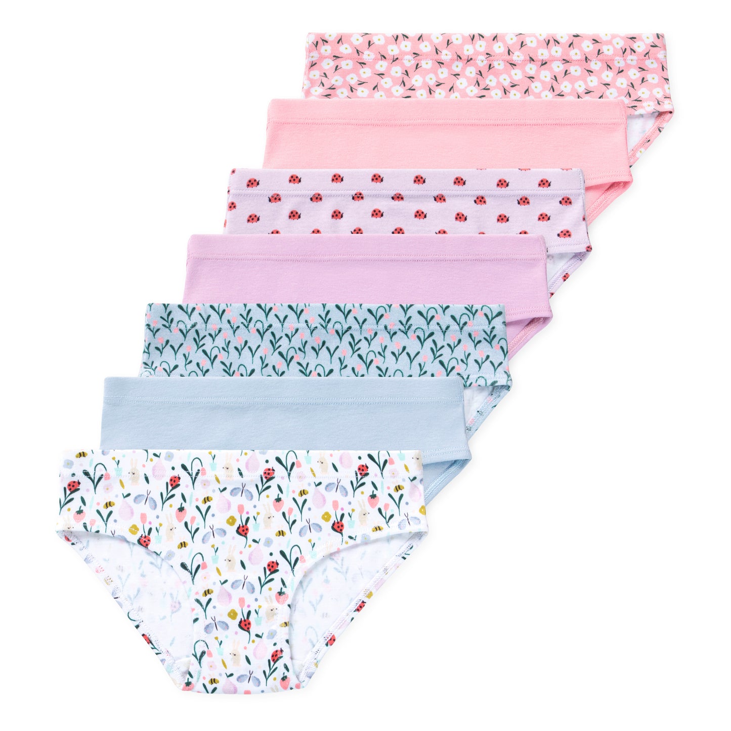 Ryleigh Girls Organic Cotton Bikini Underwear (7-Pack) - English Garden