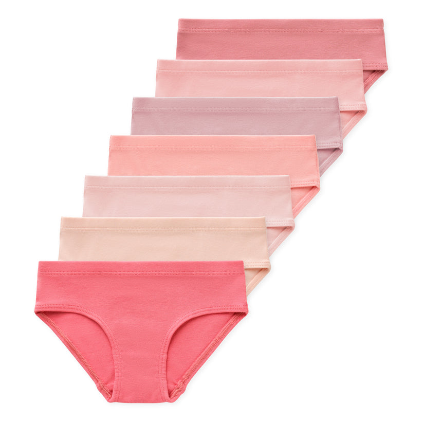 Ryleigh Girls Organic Cotton Bikini Underwear (7-Pack) - Blushstone