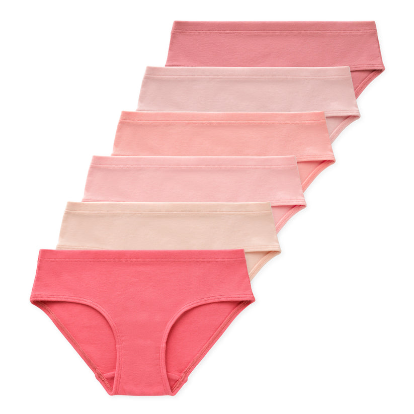 Ryleigh Tween Girls GOTS Organic Cotton Bikini Underwear (6-Pack) - Blushstone