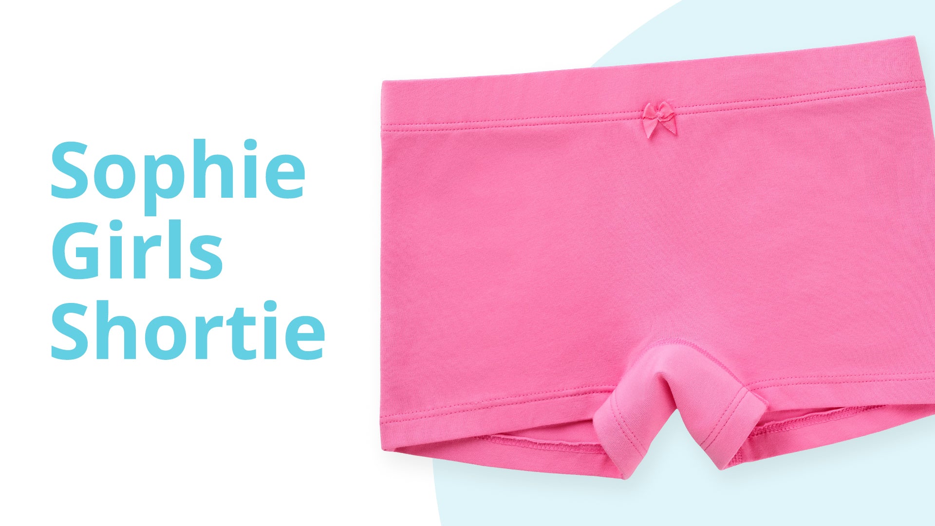 Pink girls' shortie with 'Sophie Girls Shortie' text on a white background