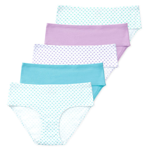 Gracie Tween Girls Organic Cotton Briefs (5-Pack) - Sweet Hearts