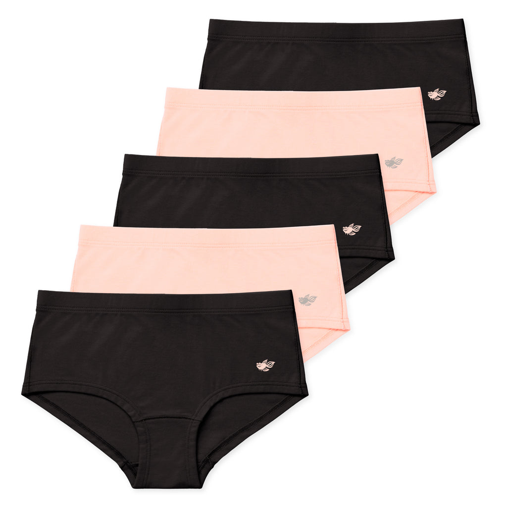 Annika Girls Boyshorts (5-Pack) - Ebony Blush