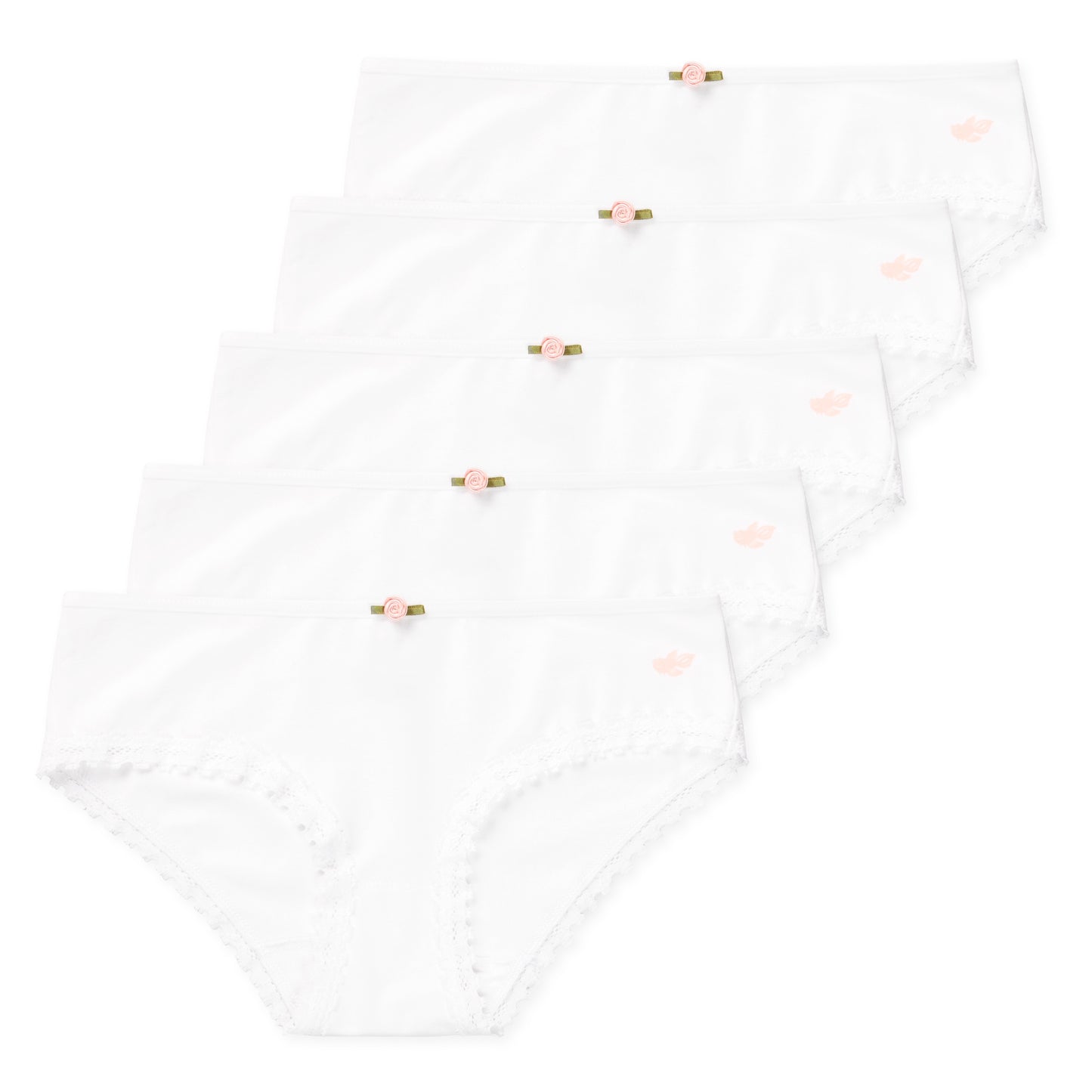 Ava Tween Girls Bikini Underwear (5-Pack) - White