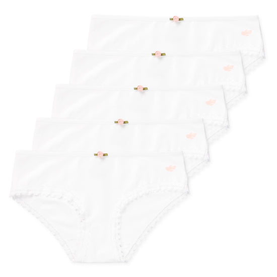 Ava Tween Girls Bikini Underwear (5-Pack) - White