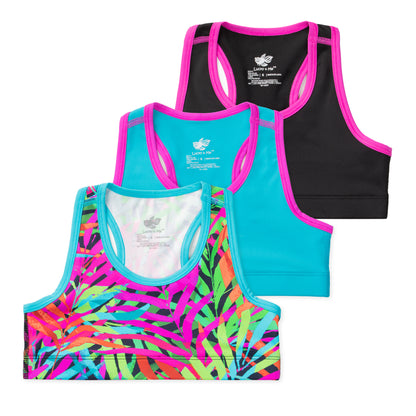 Layla Girls Racerback Cropped Tank - Rain Forest