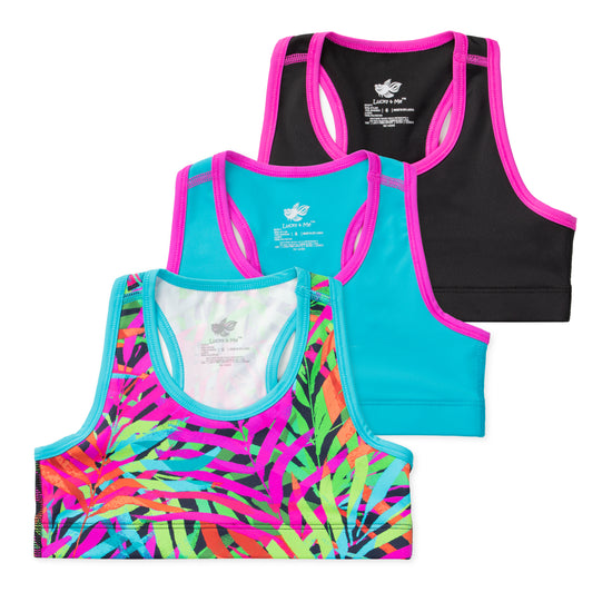 Layla Girls Racerback Cropped Tank - Rain Forest