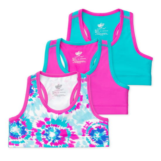 Layla Girls Racerback Cropped Tank - Tie Dye