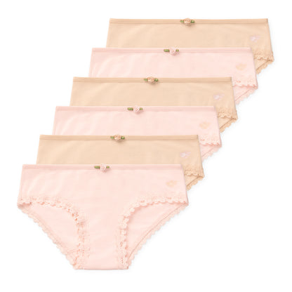 Ava Girls Bikini Underwear (6-Pack) - Pinky Tan