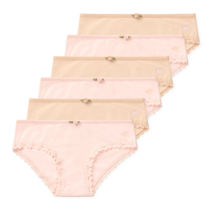 Ava Girls Bikini Underwear (6-Pack) - Pinky Tan