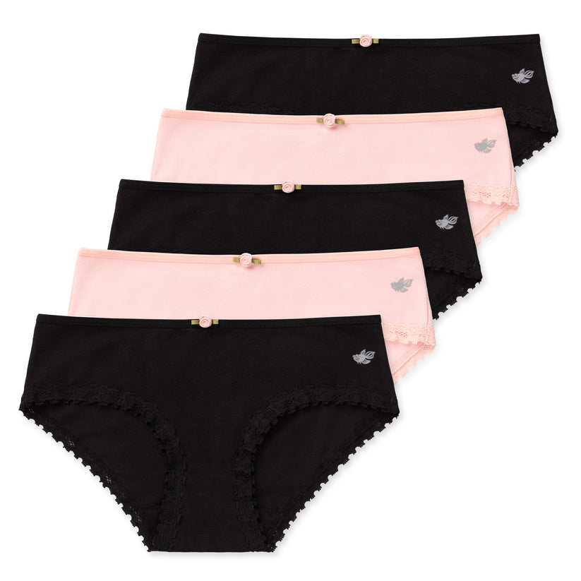 Ava Tween Girls Bikini Underwear (5-Pack) - Ebony Blush
